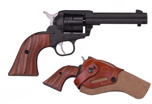 Ruger Wrangler Cowpoke Edition Single Action Revolver .22 Long Rifle 4.62" Barrel 6Rd Capacity FS: Blade / RS: Integral Notch Fixed Sights Checkered Wood Grips Cobalt Blue Cerakote Applied Finish