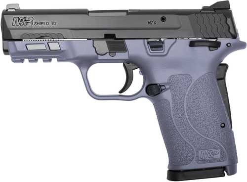 Click to see larger image. Smith & Wesson M&P9 M2.0 Shield EZ Single Action Semi-Auto Pistol 9mm Luger 3.675" Barrel (2)-8Rd Mags White Dot Adjustable Sights Black Stainless Steel Slide Orchid Polymer Finish