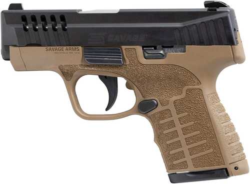Savage Arms Stance Striker Fired Semi-Auto Pistol 9mm Luger 3.2" Barrel (1)-8Rd, (1)-7Rd Mags TruGlo Night Sights Flat DArk Earth Polymer Grips Brown Finish
