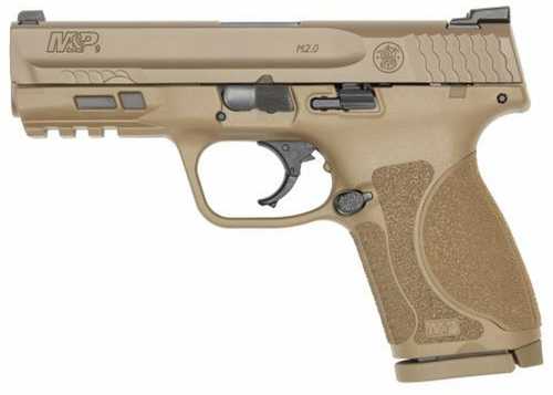 Smith & Wesson M&P 2.0 Compact Striker Fired Semi-Auto Pistol 9mm Luger 4" Barrel (2)-15Rd Magazines Optic Height Sights Flat Dark Earth Polymer Finish