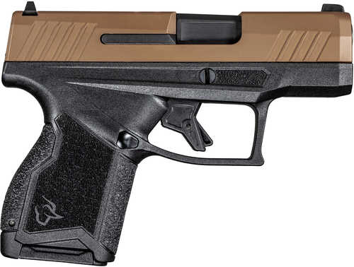 Taurus GX4 Striker Fired Semi-Auto Pistol 9mm Luger 3.06" DLC Coated Barrel (2)-11Rd Magazines Fixed Front, Adjustable Rear Contrast Sights Troy Coyote Cerakote Steel Slide Black Polymer Finish