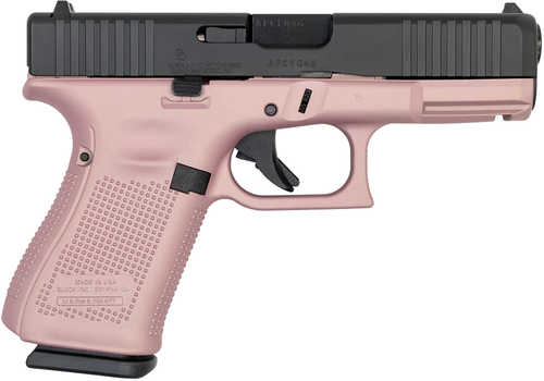 Glock 19 Gen5 Striker Fired Semi-Auto Pistol 9mm Luger 4.02" Carbon Steel Barrel (1)-15Rd Magazine White Dot Front Sight & Outline Rear Black Slide Pink Champagne Cerakote Finish