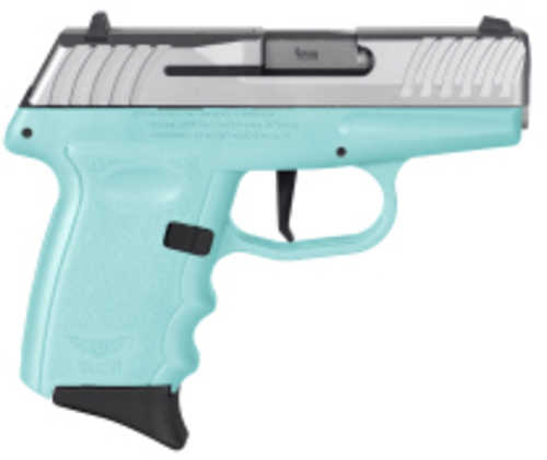 SCCY Firearms DVG Striker Fired Semi-Auto Pistol 9mm Luger 3.1" Barrel (1)-10Rd Magazine Dot Front Sight & Windage Adjustable 2-Dot Rear Stainless Slide Blue Finish