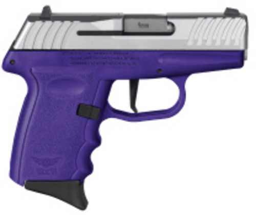SCCY Firearms DVG Striker Fired Semi-Auto Pistol 9mm Luger 3.1" Barrel (1)-10Rd Magazine Dot Front Sight & Windage Adjustable 2-Dot Rear Stainless Slide Purple Finish