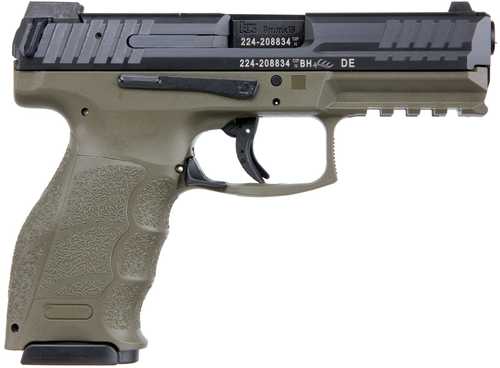 Heckler & Koch VP9 Striker Fired Semi-Auto Pistol 9mm Luger 4.09" Cold Hammer Forged, Polygonal Barrel (1)-17Rd Magazine Night Sights Black Slide Green Polymer Finish