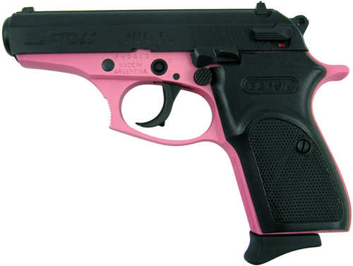Click to see larger image. Bersa Thunder 380 Semi-Auto Pistol .380 ACP 3.5" Barrel (1)-8Rd Magazine 3-Dot Contrast Sights Textured Black Polymer Grips Serrated Matte Steel Slide Pink Cerakote Finish