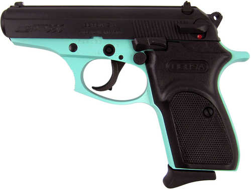 Bersa Thunder 380 Semi-Auto Pistol 9mm Luger 3.5" Barrel (1)-8Rd Magazine 3-Dot Contrast Sights Textured Black Polymer Grips Serrated Matte Steel Slide Robin Egg Blue Cerakote Finish