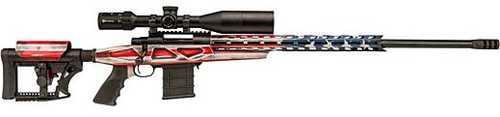 Legacy Howa Flag Chassis Bolt Action Rifle .308 Winchester 24" Heavy Threaded Carbon Fiber Barrel (1)-10Rd Magazine With Scope Red White & Blue American Finish