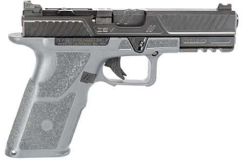 ZEV Technology OZ9 Standard Striker Fired Full Size Semi-Auto Pistol 9mm Luger 4.49" Barrel (2)-10Rd Magazines Fiber Optic Front Sight Black Slide Grey Polymer Finish