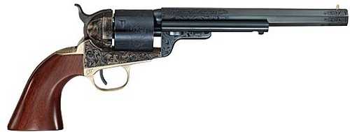Cimarron 1851RM WB Hickok Revolver .38 Special 7.5" Octagon Barrel 6Rd Capacity Fixed Sights Wood Grips Charcoal Blued Laser Engraved Finish