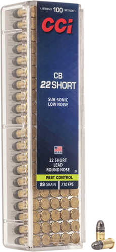 22 Short 100 Rounds Ammunition CCI 29 Grain Soft Point