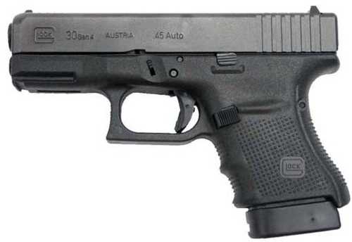 Glock G30 Gen4 Sub-Compact Double Action Only Semi-Auto Pistol .45 ACP 3.78" Cold Hammer Forged Barrel (3)-10Rd Magazines Fixed Sights Black Polymer Finish