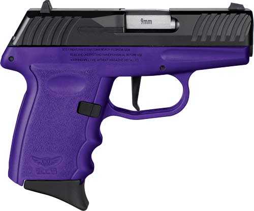 SCCY DVG1-CB Striker Fired Sub-Compact Semi-Auto Pistol 9mm Luger 3.1" Barrel (2)-10Rd Magazines Adjustable Sights Black Slide Purple Polymer Finish