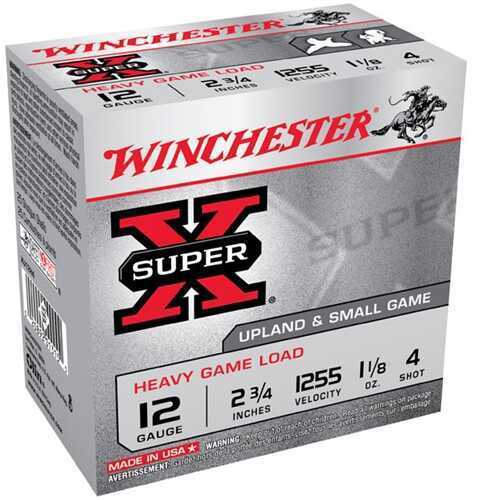12 Gauge 25 Rounds Ammunition Winchester 2 3/4" 1 1/8 oz Lead #4