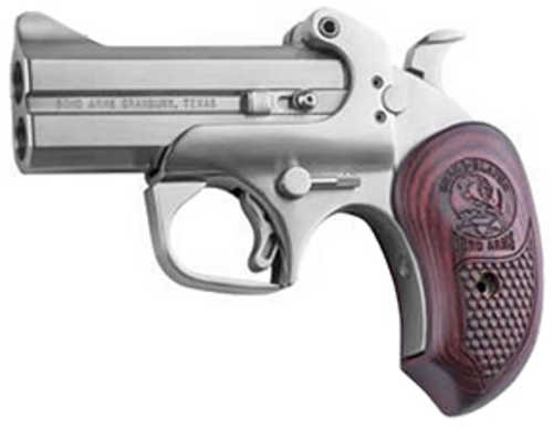 Bond Arms Snake Slayer Derringer .410 Gauge/.45 Long Range 3.5" Barrel 2Rd Capacity Fixed Sights Trigger Guard Rosewood Grips Silver Stainless Steel Finish