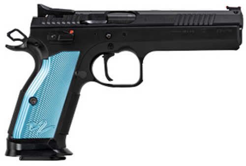 CZ-USA 75 Tactical Sport 2 Single Action Only Semi-Auto Pistol .40S&W 5.23" Barrel (1)-17Rd Magazines Adjustable Rear Sight & Fiber Optic Front Sights Ambidextrous Hand Blue Aluminum Grips Black Polycoat Finish