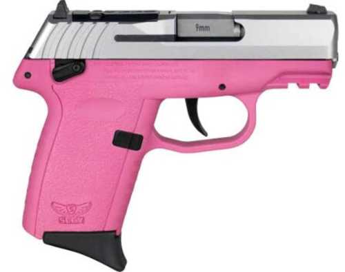 SCCY CPX1-TT Gen3 Semi-Auto Pistol 9mm Luger 3.1" Barrel (2)-10Rd Magazines Adjustable Sights Stainless Steel Flat Top Slide Pink Polymer Finish