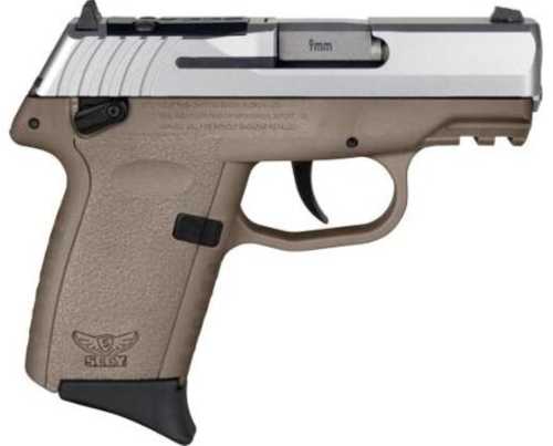 SCCY CPX1-TT Gen3 Semi-Auto Pistol 9mm Luger 3.1" Barrel (2)-10Rd Magazines Adjustable Sights Stainless Steel Flat Top Slide Dark Earth Polymer Finish