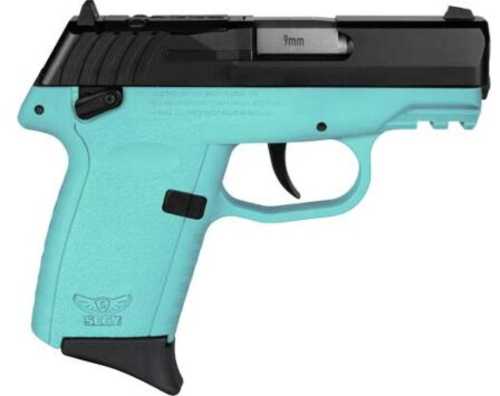 SCCY CPX1-CB Gen3 Semi-Auto Pistol 9mm Luger 3.1" Barrel (2)-10Rd Magazines Adjustable Sights Black Flat Top Slide Blue Polymer Finish