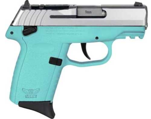 SCCY CPX1-TT Gen3 Semi-Auto Pistol 9mm Luger 3.1" Barrel (2)-10Rd Magazines Adjustable Sights Stainless Flat Top Slide Blue Polymer Finish