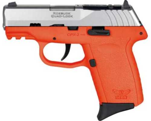 SCCY CPX2-TT Gen3 Semi-Auto Pistol 9mm Luger 3.1" Barrel (2)-10Rd Magazines Adjustable Sights Stainless Flat Top Slide Orange Polymer Finish