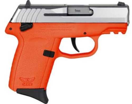 SCCY CPX1-TT Gen3 Semi-Auto Pistol 9mm Luger 3.1" Barrel (2)-10Rd Magazines Adjustable Sights Stainless Flat Top Slide Orange Polymer Finish
