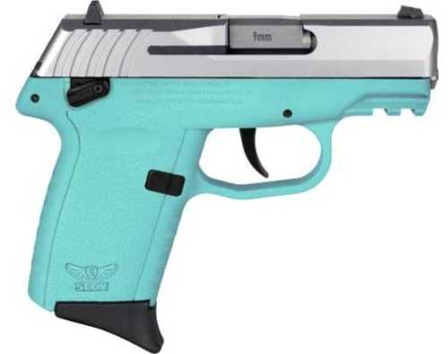 SCCY CPX1-TT Gen3 Semi-Auto Pistol 9mm Luger 3.1" Barrel (2)-10Rd Magazines Adjustable Sights Stainless Steel Flat Top Slide Blue Polymer Finish