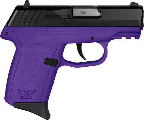 SCCY CPX2-CB Gen3 Semi-Auto Pistol 9mm Luger 3.1" Barrel (2)-10Rd Magazines Adjustable Sights Black Flat Top Slide Purple Polymer Finish