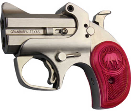 Bond Arms Mama Bear Sub-Compact Derringer 9mm Luger 2.5" Barrel 2Rd Capacity Fixed Sights Manual Pink Wood Grips Silver Stainless Steel Finish