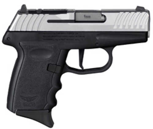 SCCY DVG-1 Compact Striker Fired Semi-Auto Pistol 9mm Luger 3.1" Barrel (1)-10Rd Magazine Blade Front/Adjustable Rear Sights Optic Ready Silver Slide Matte Black Polymer Finish