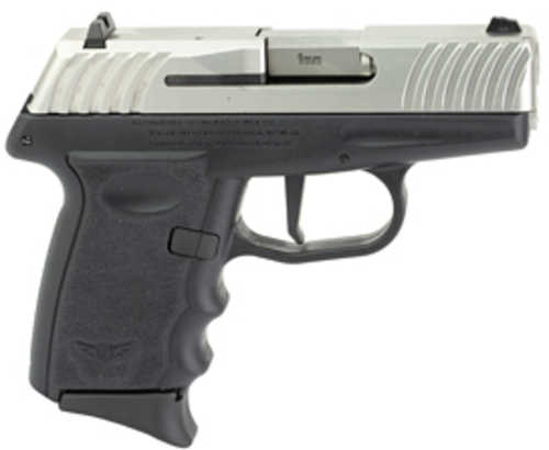 SCCY Industries DVG-1 Striker Fired Semi-Auto Pistol 9mm Luger 3.1" Barrel (1)-10Rd Magazine Blade Front/Adjustable Rear Sights No Thumb Safety Silver Slide Black Polymer Finish