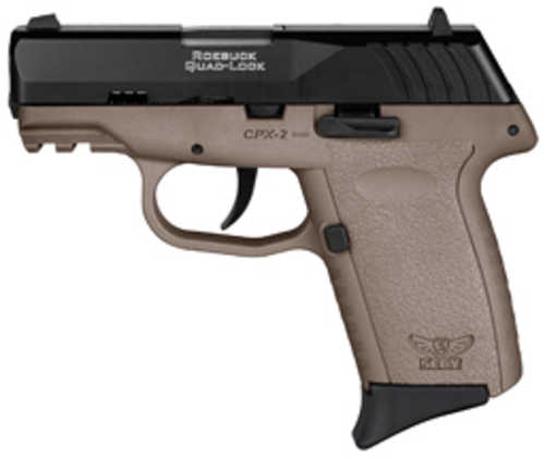 SCCY CPX-2 Gen 3 Double Action Only Compact Semi-Auto Pistol 9mm Luger 3.1" Barrel (2)-10Rd Magazines Dot Sights Matte Black Slide Dark Earth Finish