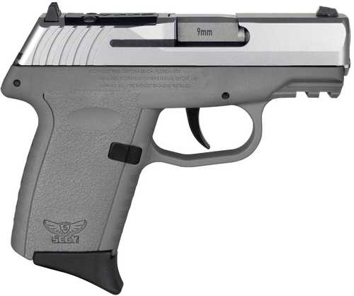SCCY Industries CPX-2 Semi-Auto Pistol 9mm Luger 3.1" Barrel (2)-10Rd Magazines Dot Front Sight & 2-Dot Rear Red Ready Stainless Slide Sniper Grey Polymer Finish