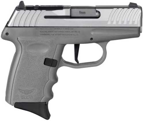 SCCY Industries DVG-1 Striker Fired Semi-Auto Pistol 9mm Luger 3.1" Barrel (2)-10Rd Magazines Dot Front Sight & Windage Adjustable 2-Dot Rear Red Ready Stainless Slide Sniper Gray Polymer Finish