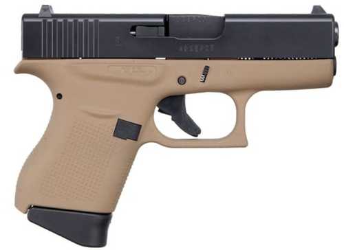 Glock G43 USA Striker Fired Semi-Auto Pistol 9mm Luger 3.4" Rifled Barrel (2)-6Rd Magazines White Dot Front Sight & Outline Rear Black Slide Davidsons Dark Earth Cerakote Finish