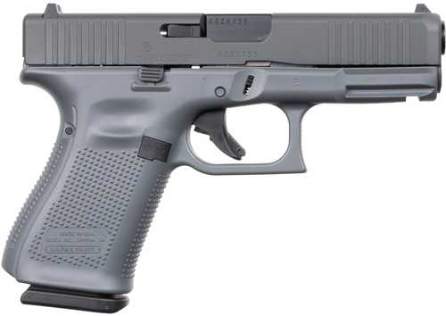 Glock 19 Gen5 Striker Fired Semi-Auto Pistol 9mm Luger 4.02" Carbon Steel Barrel (3)-15Rd Double Stack Magazines White Dot Front & Outline Rear Sights Concrete Gray Elite Smoke Cerakote Polymer Finish