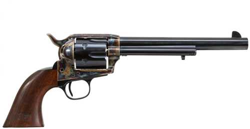 Cimarron Henry Nettleton Single Action Revolver .45 Long Colt 7.5" Rifled Barrel 6Rd Capacity Fixed Blade Front & Rear Sights External Hammer Firing System Walnut 1-PieceWith Cartouche Grips Blued Finish