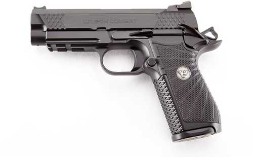 Wilson Combat EDC X9 Single Action Semi-Auto Pistol 9mm Luger 4" Barrel (2)-15Rd Magazines Battlesight/Fiber Optic Front Sight Black G10 Starburst Grips DLC Finish