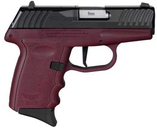 SCCY Industries DVG-1 Striker Fired Semi-Auto Pistol 9mm Luger 3.1" Barrel (2)-10Rd Magazines Dot Front Sight & Windage Adjustable 2-Dot Rear Black Slide Crimson Red Polymer Finish