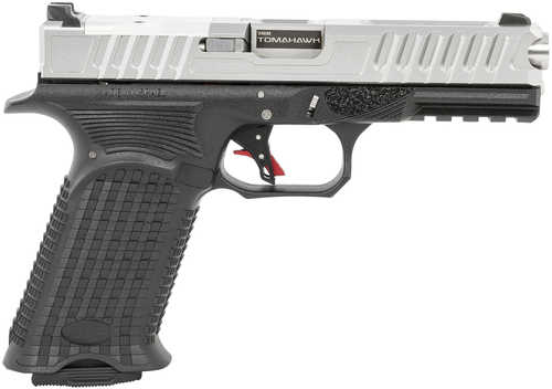 Bul Armory Axe Tomahawk FS Striker Fired Semi-Auto Pistol 9mm Luger 4.49" Fluted Barrel 17Rd Magazine 3-Dot Contrast Sights Serrated Sliver Stainless Steel Slide With Optic Cut Black Polymer Finish