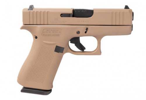 Glock G43X Striker Fired Semi-Auto Pistol 9mm Luger 3.41" Carbon Steel Barrel (2)-10Rd Magazines White Dot Front & Outline Rear Sights Davidsons Dark Earth Finish
