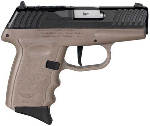 SCCY DVG-1 Striker Fired Semi-Auto Pistol 9mm Luger 3.1" Barrel (2)-10Rd Magazines Dot Front Sight & Windage Adjustable 2-Dot Rear Black Slide Flat Dark Earth Finish