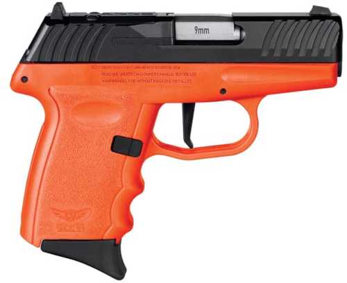 SCCY DVG-1 Striker Fired Semi-Auto Pistol 9mm Luger 3.1" Barrel (2)-10Rd Magazines Dot Front Sight & Windage Adjustable 2-Dot Rear Black Slide Orange Finish
