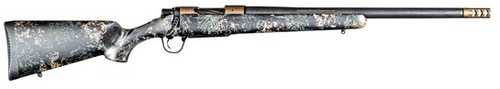 Christensen Arms Ridgeline Bolt Action Rifle 22-250 Remington 20" Carbon Fiber Wrapped SS Barrel 4Rd Capacity With Green And Tan Accents Synthetic Stock Burnt Bronze Cerakote Finish