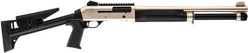 Click to see larger image. Dickinson Arms XXA-4 Semi-Auto Tactical Shotgun 12 Gauge 3" Chamber 18.5" Barrel 5Rd Capacity Ghost Ring Sights Black Syntheitc Fixed With Adjustable Comb Stock Silver Finish