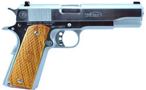 American Classic Government 1911 Single Action Only Semi-Automatic Full Size Pistol 9mm Luger 5" Barrel (1)-9Rd Magazine Fixed Sights Wood Grips Chrome Finish