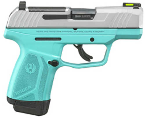 Ruger MAX-9 TALO Edition Striker Fired Semi-Automatic Sub-Compact Pistol 9mm Luger 3.2" Barrel (1)-12Rd & (1)-10Rd Magazines Front Night Sight Satin Aluminum Slide Turquoise Cerakoted Finish