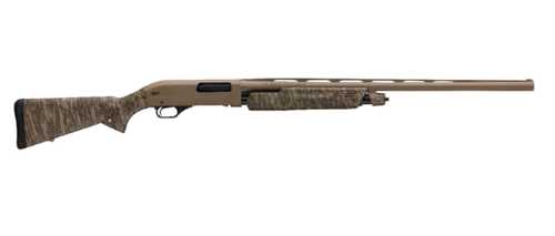 Click to see larger image. Winchester SXP Hybrid Hunter Pump Action Shotgun 12 Gauge 3" Chamber 26" Barrel 4Rd Capcaity TRU-GLO Fiber Optic Fixed Sights Mossy Oak Bottomlands Synthetic Camouflage Stock Flat Dark Earth Permacote Applied Finish