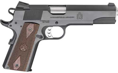 Springfield Armory 1911 Garrison Semi-Automatic Pistol .45 ACP 5" Forged, Match Grade Barrel (1)-7Rd Magazine Low Profile 3-Dot Sights Crossed Cannon Wood Laminate Grips Black Finish