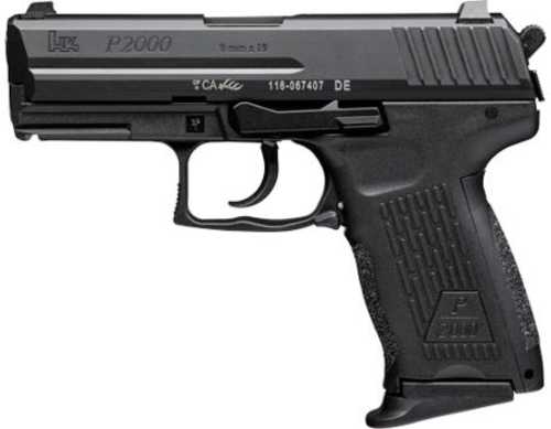 Heckler & Koch P2000 V3 Double/Single Action Semi-Automatic Pistol 9mm Luger 3.66" Cold Hammer Forged Barrel (3)-13Rd Magazines Night Sights Blued Polymer Finish